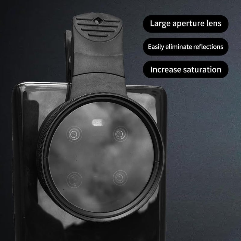 EMVANV 52mm Clip-on CPL Phone Camera Lens Filter, Phone Lens Filter Kit, Universal CPL Filter Compatible with iPhoneSamsung/Android Smartphones(Size:52mm) - Image 5